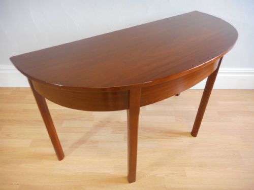 ANTIQUE MAHOGANY DEMILUNE TABLE - ADDITIONAL PHOTO 16