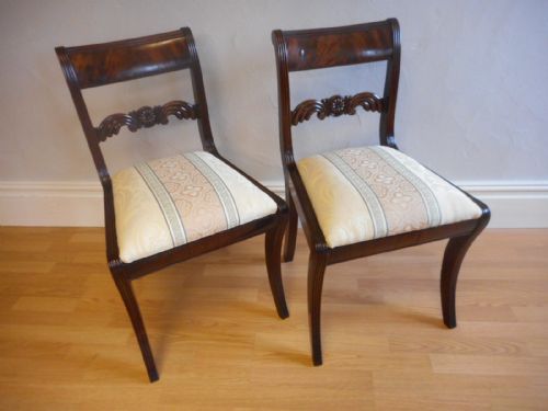antique regency pair of side chairs - CATEGORY: ANTIQUE CHAIRS - DATED REGENCY