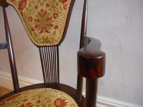 ANTIQUE ARTS CRAFTS ARM CHAIR - ADDITIONAL PHOTO 6