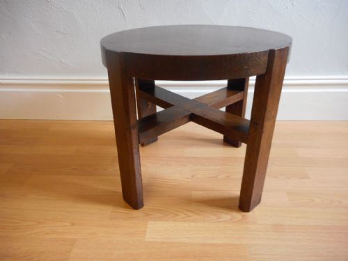 antique arts crafts oak coffee table - CATEGORY: ANTIQUE TABLES - DATED 1920