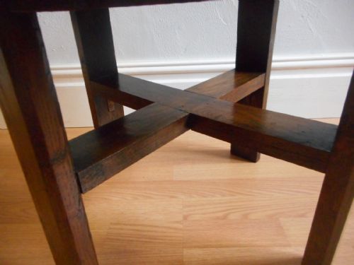 ANTIQUE ARTS CRAFTS OAK COFFEE TABLE - ADDITIONAL PHOTO 3