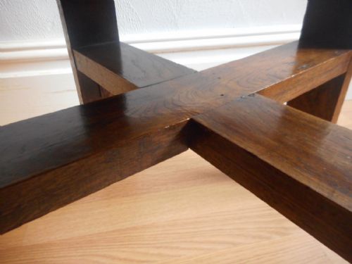 ANTIQUE ARTS CRAFTS OAK COFFEE TABLE - ADDITIONAL PHOTO 6