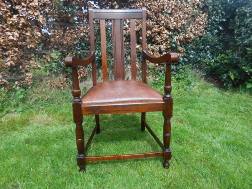 ANTIQUE OAK ARM CHAIR - ADDITIONAL PHOTO 5