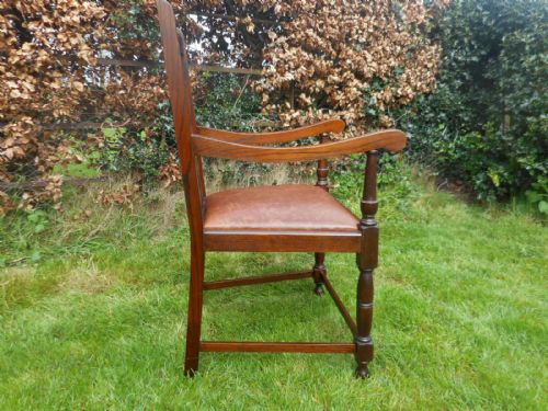 ANTIQUE OAK ARM CHAIR - ADDITIONAL PHOTO 6