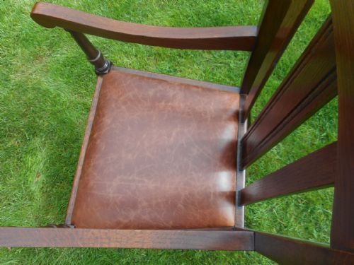 ANTIQUE OAK ARM CHAIR - ADDITIONAL PHOTO 7