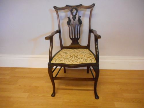 antique edwardian arm chair - CATEGORY: ANTIQUE CHAIRS - DATED EDWARDIAN