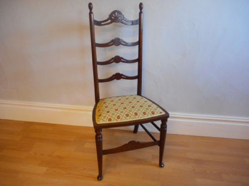 antique arts crafts ladder back chair - CATEGORY: ANTIQUE CHAIRS - DATED 1910
