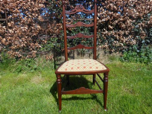 ANTIQUE ARTS CRAFTS LADDER BACK CHAIR - ADDITIONAL PHOTO 1