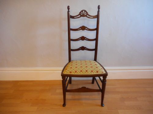 ANTIQUE ARTS CRAFTS LADDER BACK CHAIR - ADDITIONAL PHOTO 4