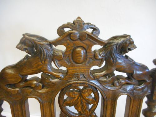 ANTIQUE CARVED OAK ARM CHAIR - ADDITIONAL PHOTO 10