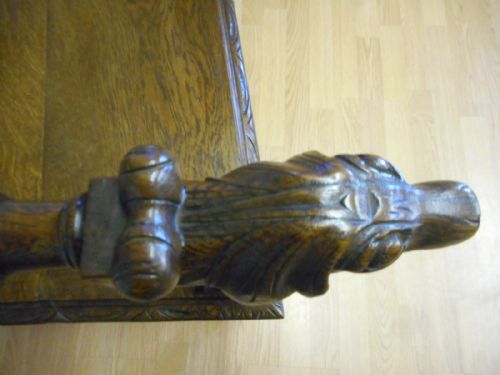 ANTIQUE CARVED OAK ARM CHAIR - ADDITIONAL PHOTO 13