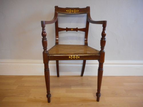 antique regency campaign chair - CATEGORY: ANTIQUE CHAIRS - DATED REGENCY