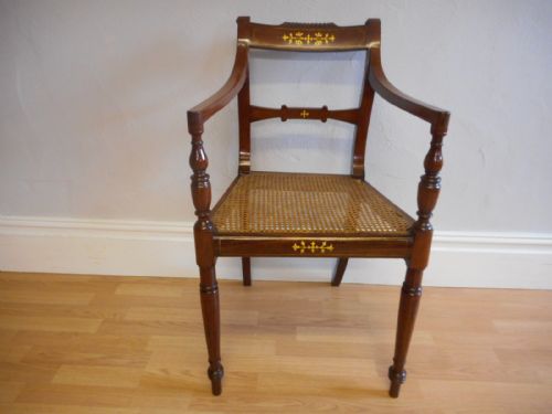 ANTIQUE REGENCY CAMPAIGN CHAIR - ADDITIONAL PHOTO 9