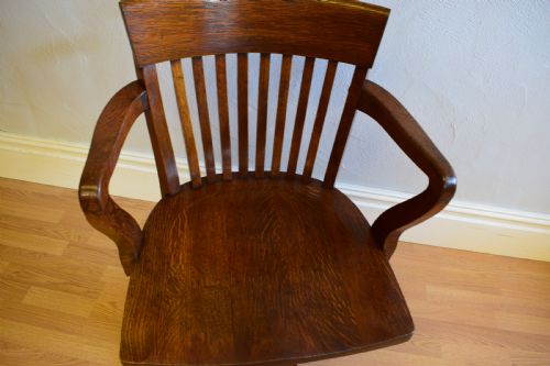 ANTIQUE EDWARDIAN SWIVEL OFFICE CHAIR - ADDITIONAL PHOTO 12