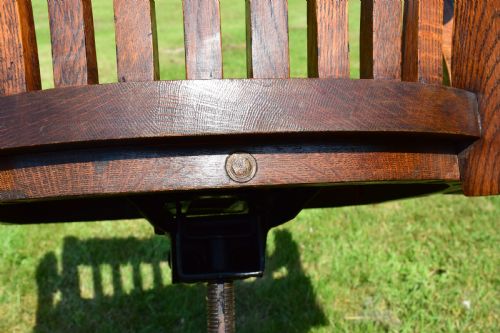 ANTIQUE EDWARDIAN SWIVEL OFFICE CHAIR - ADDITIONAL PHOTO 13