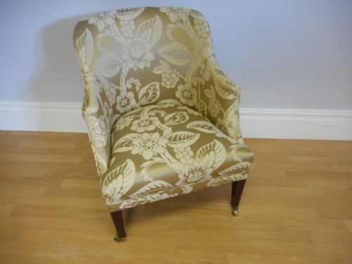 antique victorian upholstered tub chair - CATEGORY: ANTIQUE CHAIRS - DATED VICTORIAN
