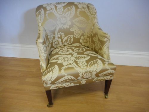 ANTIQUE VICTORIAN UPHOLSTERED TUB CHAIR - ADDITIONAL PHOTO 1