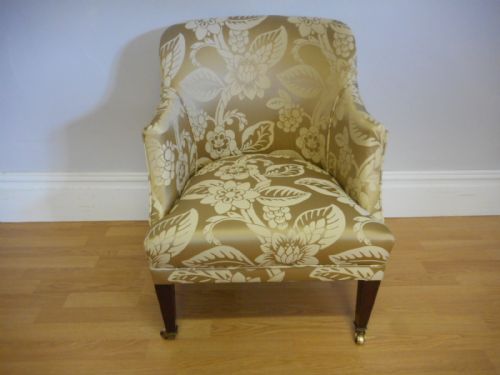 ANTIQUE VICTORIAN UPHOLSTERED TUB CHAIR - ADDITIONAL PHOTO 2