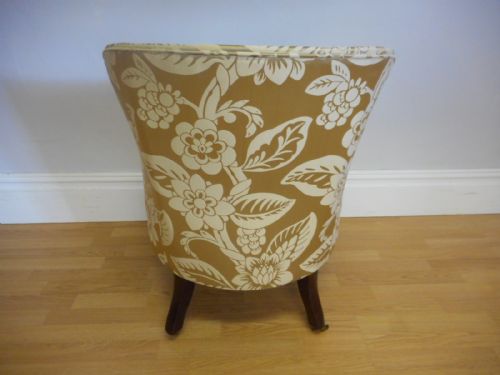 ANTIQUE VICTORIAN UPHOLSTERED TUB CHAIR - ADDITIONAL PHOTO 4