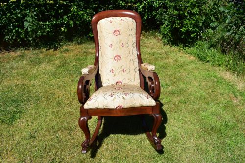 ANTIQUE VICTORIAN ROCKING CHAIR - ADDITIONAL PHOTO 5