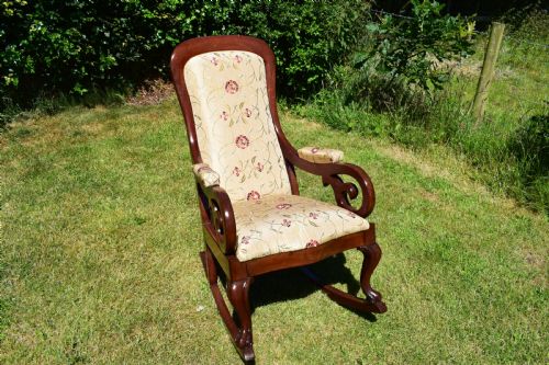 ANTIQUE VICTORIAN ROCKING CHAIR - ADDITIONAL PHOTO 6