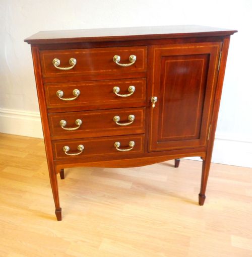 ANTIQUE EDWARDIAN MUSIC CABINET - ADDITIONAL PHOTO 1