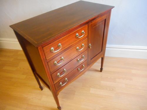 ANTIQUE EDWARDIAN MUSIC CABINET - ADDITIONAL PHOTO 7