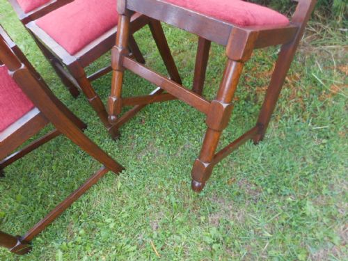ANTIQUE SET OF 6 OAK DINNING CHAIRS - ADDITIONAL PHOTO 13