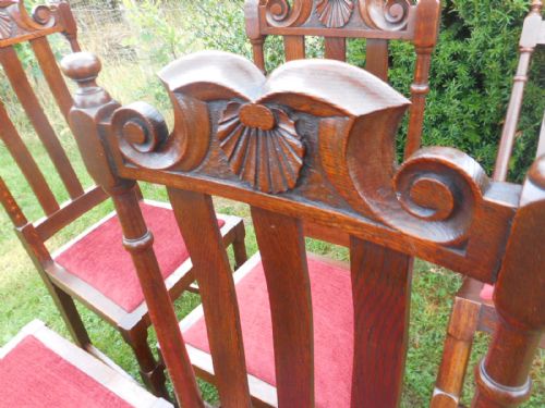 ANTIQUE SET OF 6 OAK DINNING CHAIRS - ADDITIONAL PHOTO 14