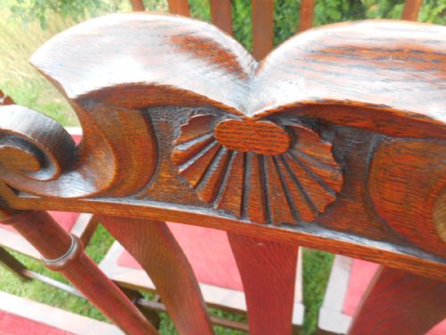 ANTIQUE SET OF 6 OAK DINNING CHAIRS - ADDITIONAL PHOTO 15