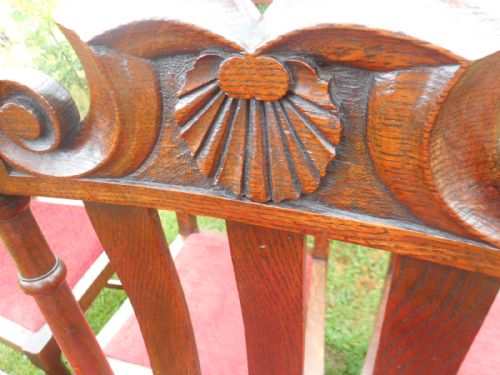 ANTIQUE SET OF 6 OAK DINNING CHAIRS - ADDITIONAL PHOTO 16