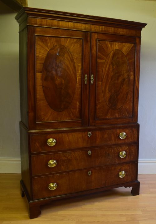 ANTIQUE GEORGIAN PERIOD LINEN PRESS - ADDITIONAL PHOTO 14