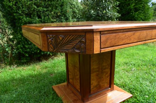 ANTIQUE ART DECO WALNUT DINING TABLE CIRCA 1920 - ADDITIONAL PHOTO 2