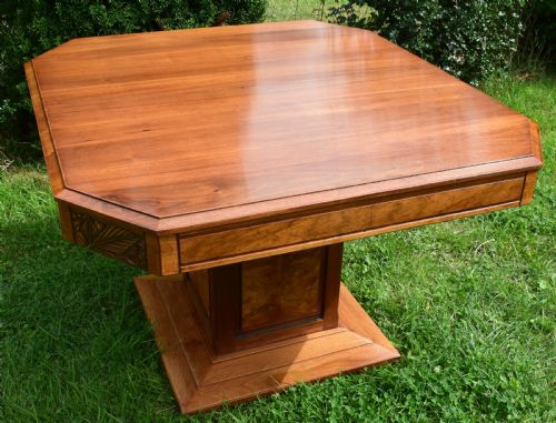 ANTIQUE ART DECO WALNUT DINING TABLE CIRCA 1920 - ADDITIONAL PHOTO 3