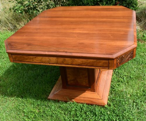 ANTIQUE ART DECO WALNUT DINING TABLE CIRCA 1920 - ADDITIONAL PHOTO 4