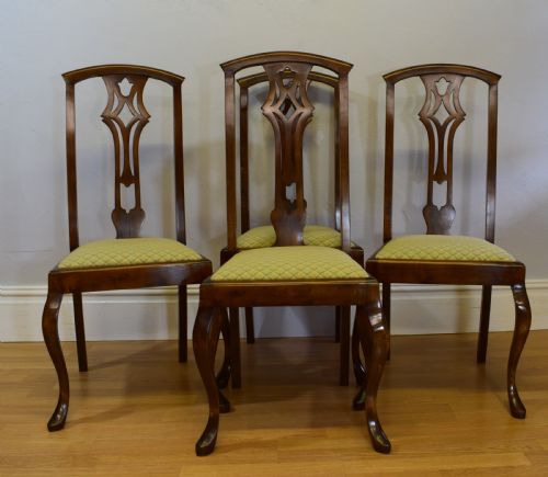 ANTIQUE SET OF 4 LATE VICTORIAN HIGH BACK DINNING CHAIRS - ADDITIONAL PHOTO 1