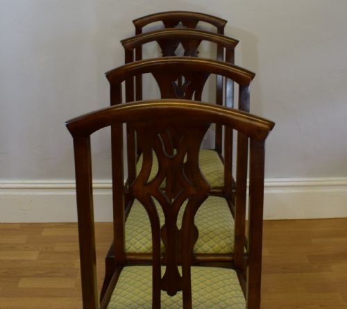 ANTIQUE SET OF 4 LATE VICTORIAN HIGH BACK DINNING CHAIRS - ADDITIONAL PHOTO 9