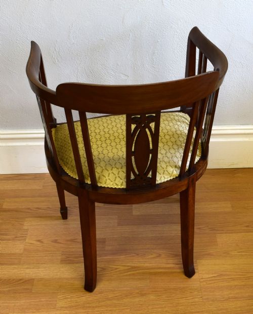 EDWARDIAN INLAID TUB ARM CHAIR - ADDITIONAL PHOTO 7