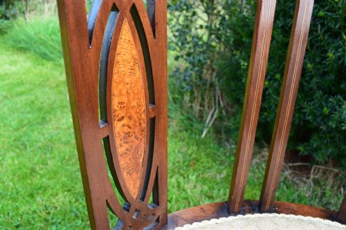 EDWARDIAN INLAID TUB ARM CHAIR - ADDITIONAL PHOTO 13