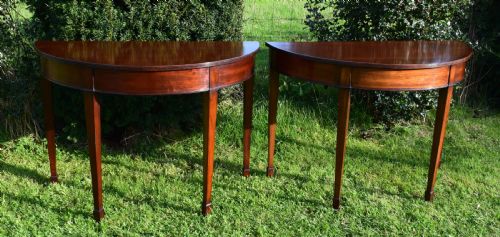 PAIR OF DEMILUNE CONSOLE TABLES - ADDITIONAL PHOTO 10