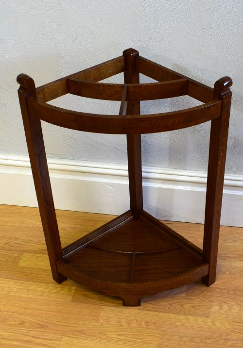 arts crafts oak stick stand - CATEGORY: ANTIQUE MISCELLANEOUS - DATED 1900