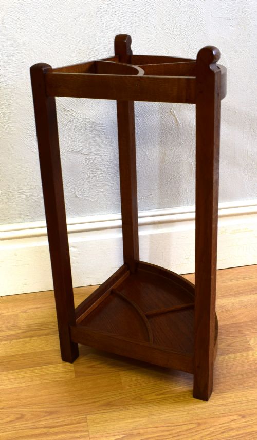 ARTS CRAFTS OAK STICK STAND - ADDITIONAL PHOTO 5