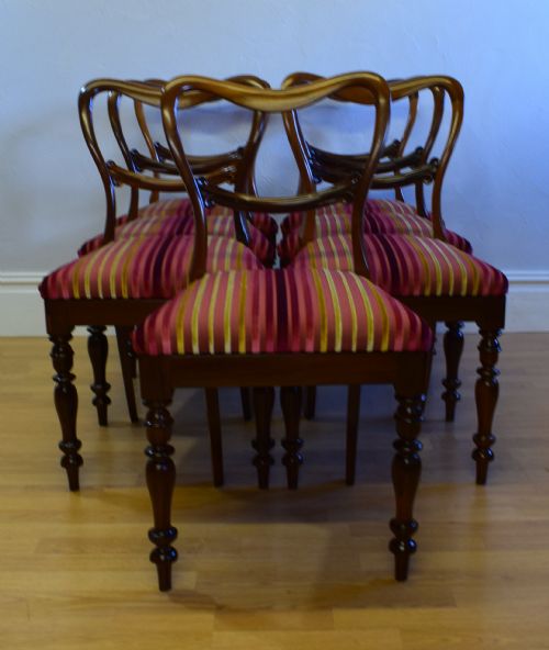 ANTIQUE ENGLISH REGENCY PERIOD SET OF ROSEWOOD DINNING CHAIRS - ADDITIONAL PHOTO 5