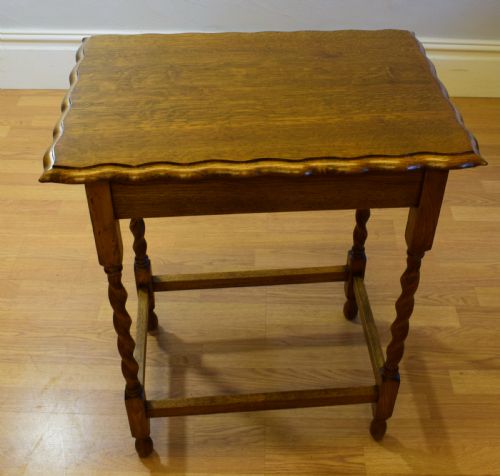 ANTIQUE OAK SIDE TABLE - ADDITIONAL PHOTO 9