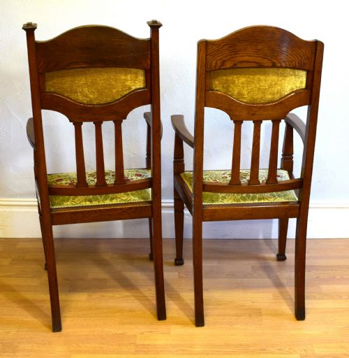PAIR OF ARTS CRAFTS ARM CHAIRS - ADDITIONAL PHOTO 2