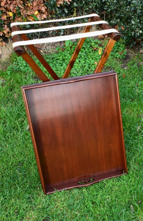 ANTIQUE BUTLERS TRAY ON STAND - ADDITIONAL PHOTO 7