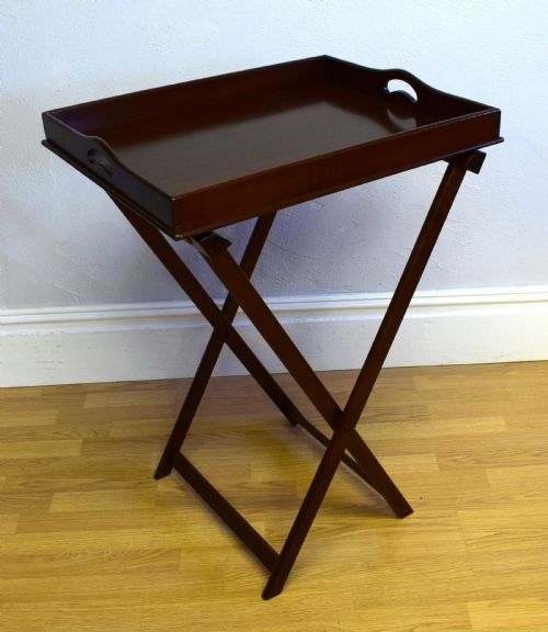 ANTIQUE BUTLERS TRAY ON STAND - ADDITIONAL PHOTO 12