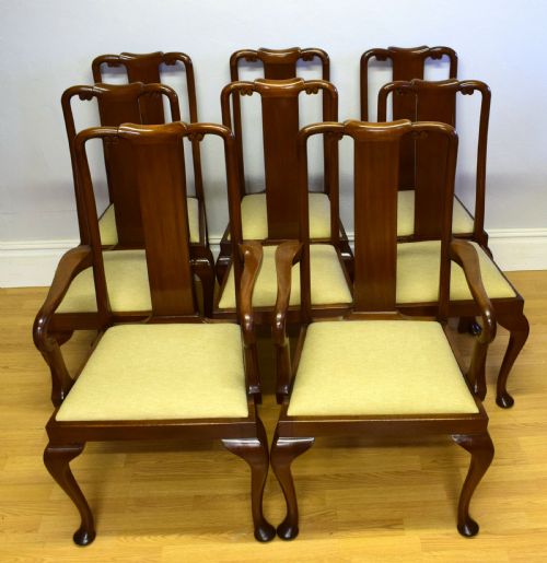8 queen anne style dining chairs circa 1890 - CATEGORY: ANTIQUE CHAIRS - DATED VICTORIAN