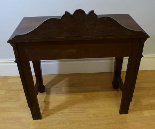 ANTIQUE CARVED OAK HALL TABLE - ADDITIONAL PHOTO 7