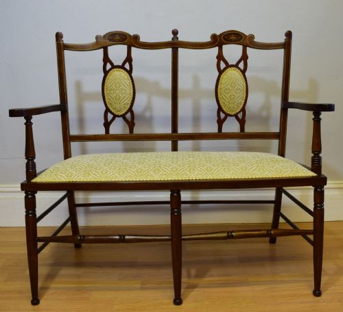 ANTIQUE EDWARDIAN INLAID SOFA - ADDITIONAL PHOTO 1